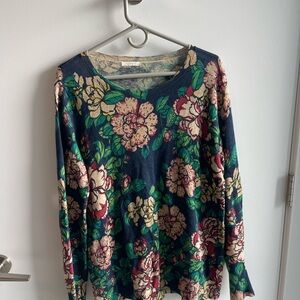 6397 Floral Print Women's Top Linen